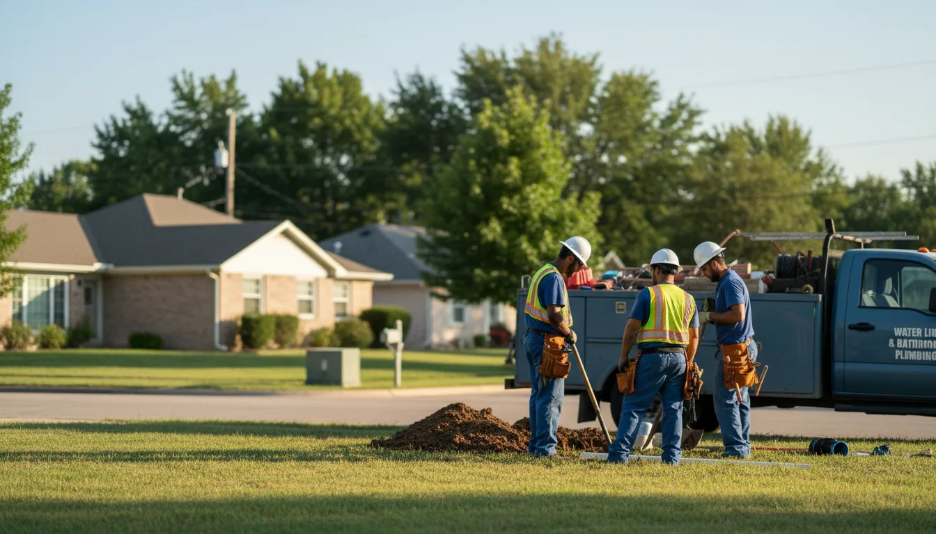 Residential water line and bathroom plumbing service in Chester Heights, PA